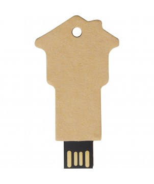 Printécom - Objets et Supports Publicitaires - Clé USB 2.0 en papier recyclé en forme de maison | PRINTECOM
