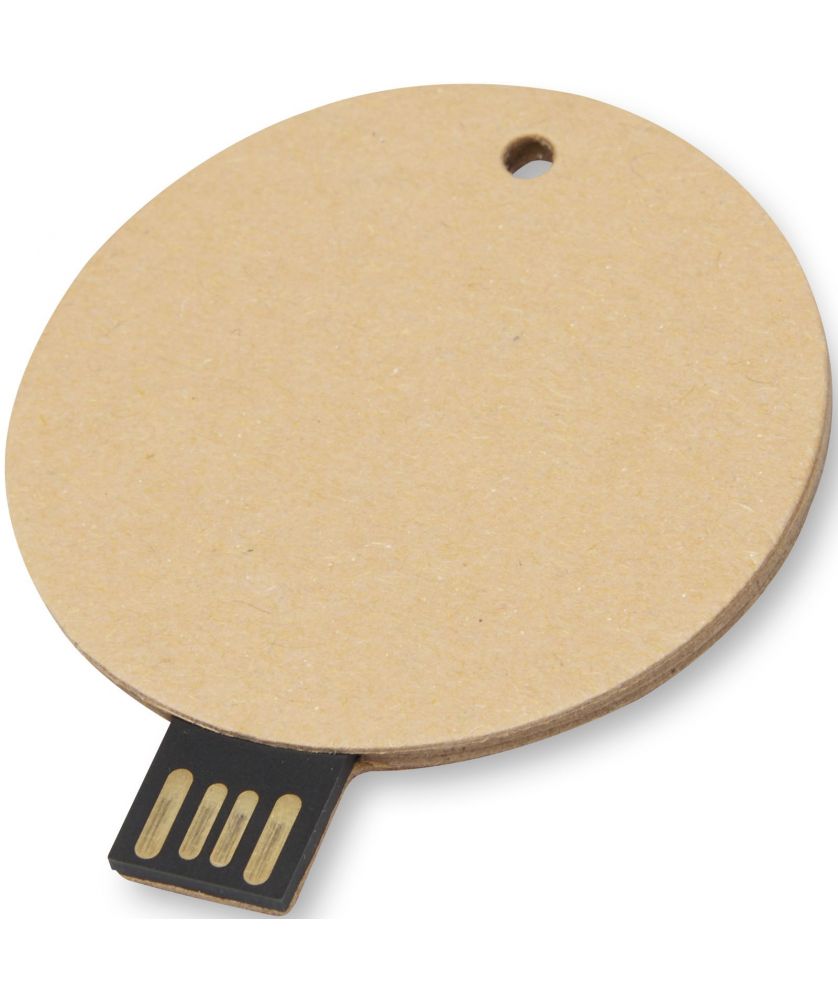 Clé USB 2.0 ronde en papier recyclé personnalisée Printécom - Objets et Supports Publicitaires publicitaire