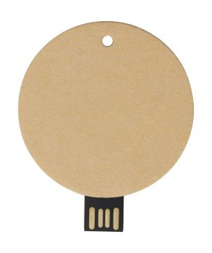 Clé USB 2.0 ronde en papier recyclé personnalisée Printécom - Objets et Supports Publicitaires publicitaire