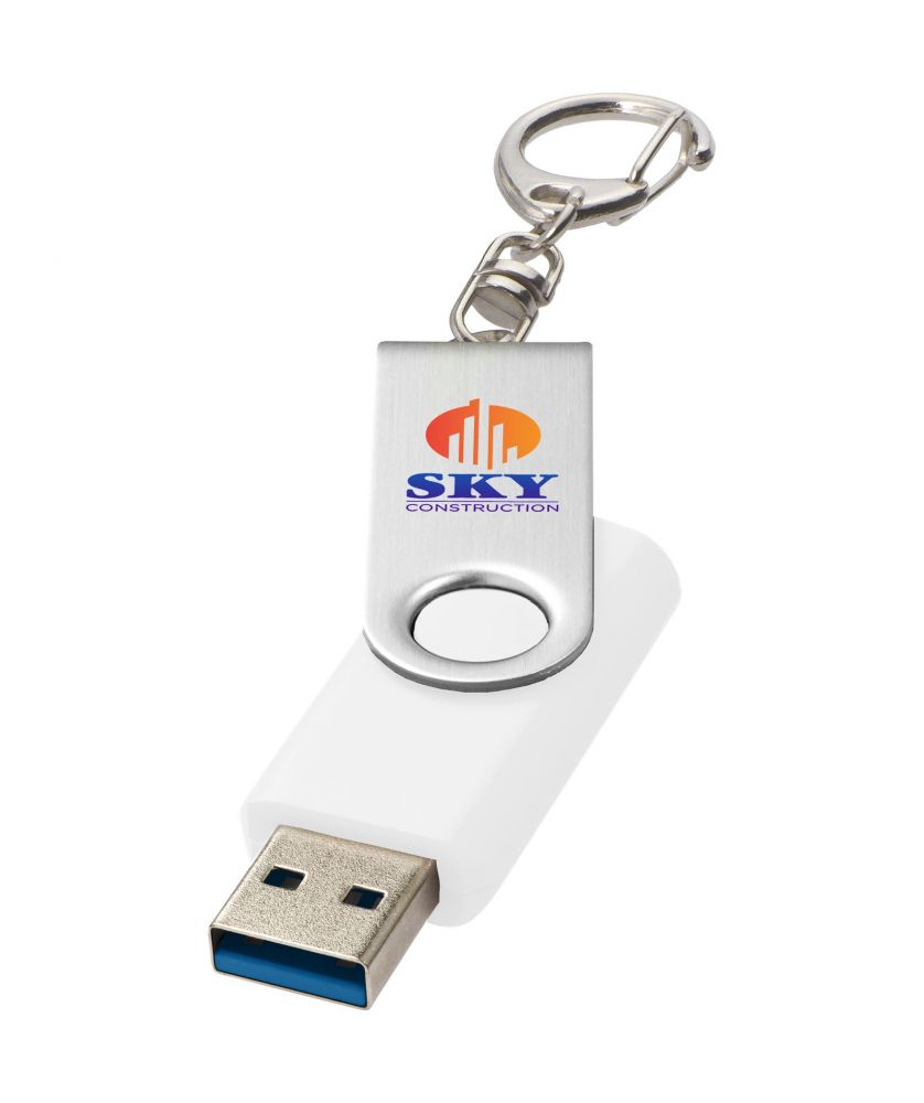 Clé USB 3.0 rotative avec porte-clés personnalisée Rotate Printécom - Objets et Supports Publicitaires publicitaire
