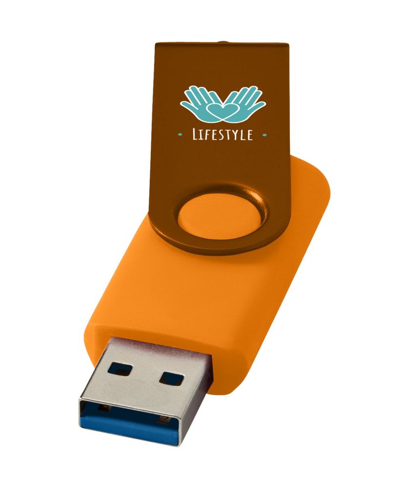 Clé USB 3.0 rotative métallique personnalisée Rotate Printécom - Objets et Supports Publicitaires publicitaire