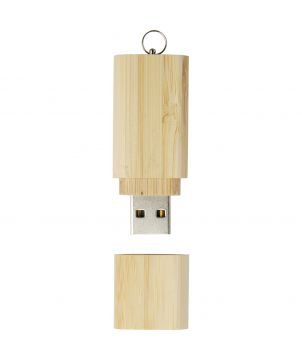 Clé USB 3.0 en bambou avec porte-clés personnalisée Printécom - Objets et Supports Publicitaires publicitaire