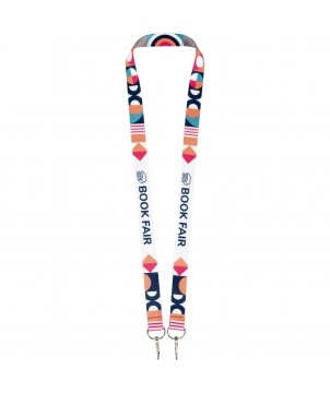 Printécom - Objets et Supports Publicitaires - Tour de cou pour sublimation en rPET avec 2 porte-clés Leia | PRINTECOM