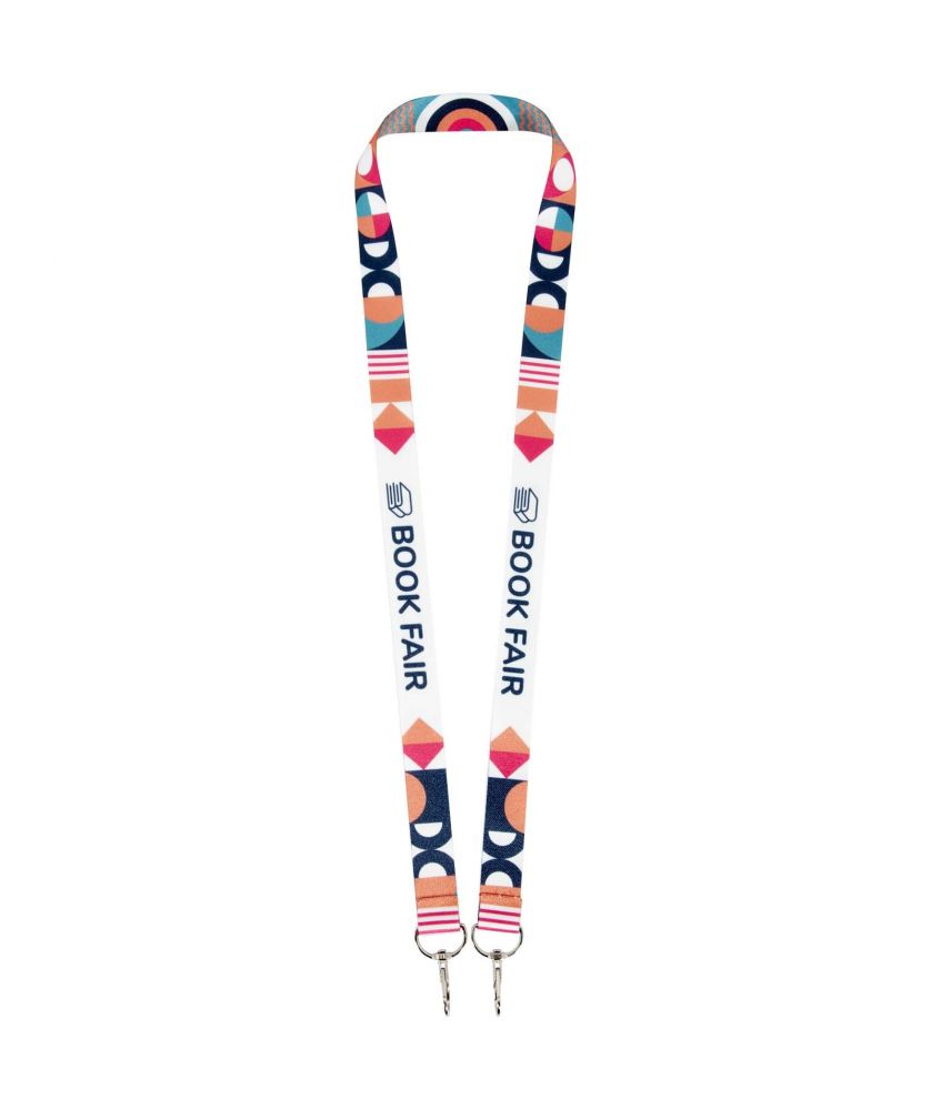 Tour de cou en rPET sublimation avec 2 porte-clés personnalisé Leia Printécom - Objets et Supports Publicitaires publicitaire