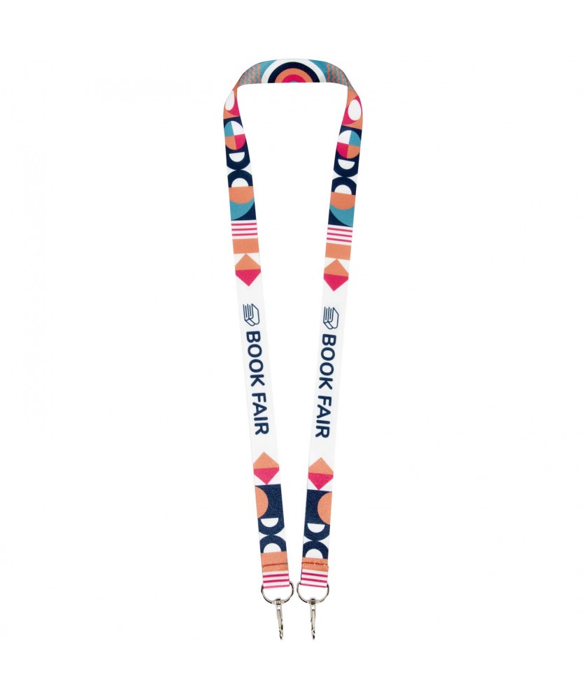 Printécom - Objets et Supports Publicitaires - Tour de cou pour sublimation en rPET avec 2 porte-clés Leia | PRINTECOM