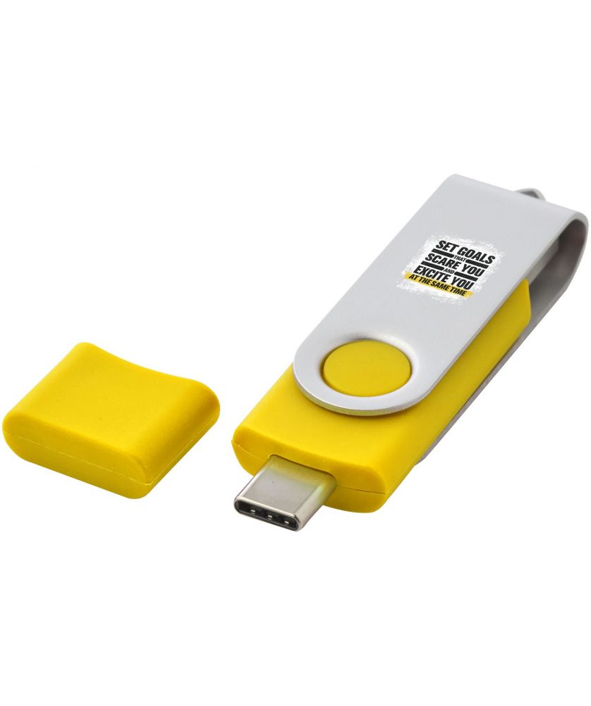 Clé USB-C rotative OTG personnalisée Printécom - Objets et Supports Publicitaires publicitaire