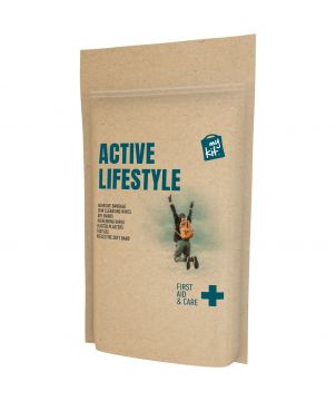 Kit de premiers soins actif en pochette papier personnalisé MyKit Printécom - Objets et Supports Publicitaires publicitaire