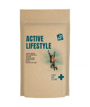 Kit de premiers soins actif en pochette papier personnalisé MyKit Printécom - Objets et Supports Publicitaires publicitaire