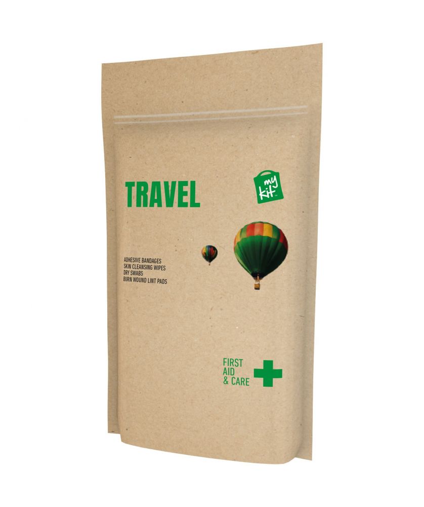 Kit de premiers secours voyage en pochette papier personnalisé MyKit Printécom - Objets et Supports Publicitaires publicitaire