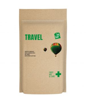 Kit de premiers secours voyage en pochette papier personnalisé MyKit Printécom - Objets et Supports Publicitaires publicitaire