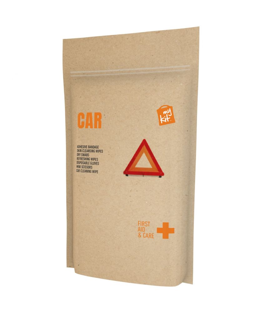 Kit de premiers secours voiture en pochette papier personnalisé MyKit Printécom - Objets et Supports Publicitaires publicitaire