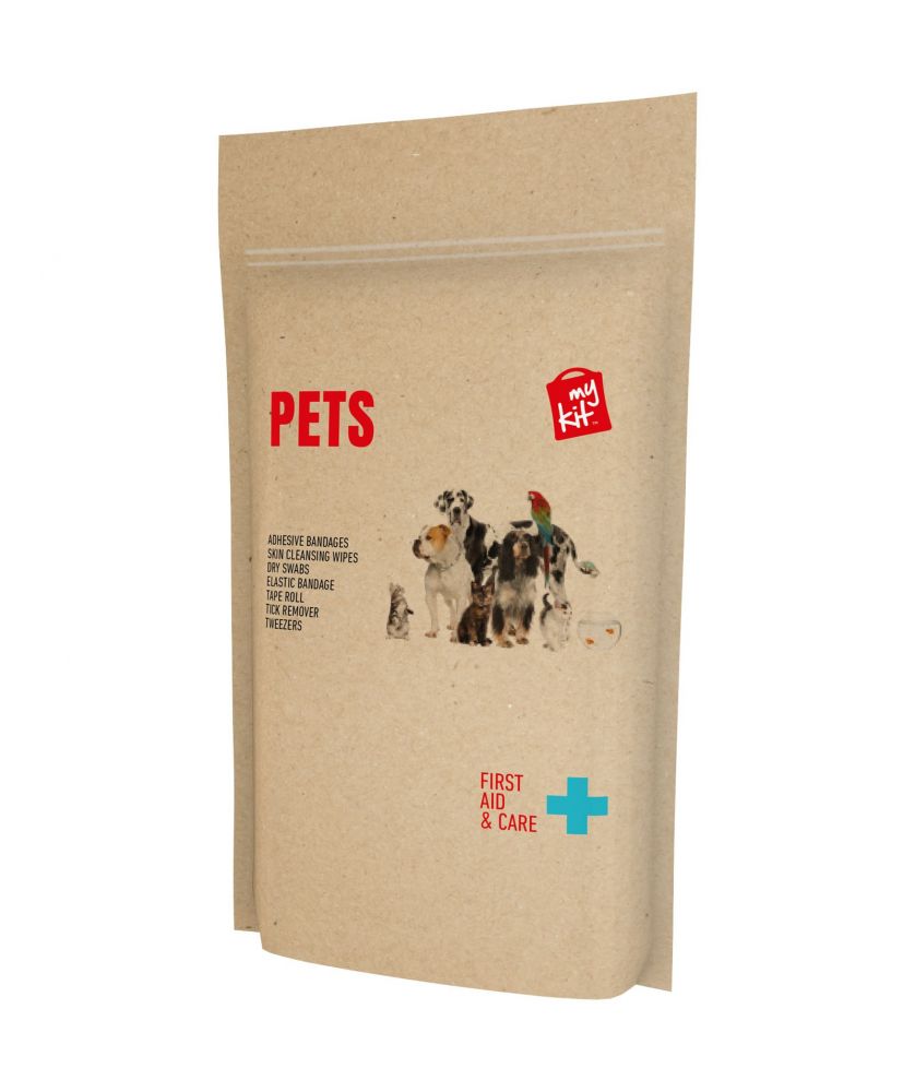 Kit de premiers secours animaux en pochette papier personnalisé MyKit Printécom - Objets et Supports Publicitaires publicitaire