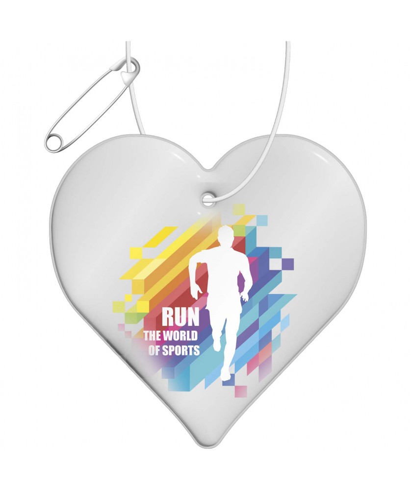 Printécom - Objets et Supports Publicitaires - Attache légère en forme de cœur RFX™ H-16 en PVC réfléchissant | PRINTECOM