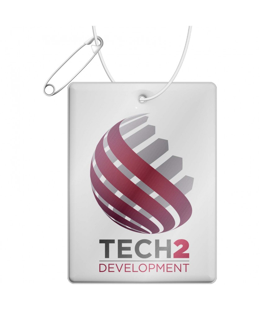 Printécom - Objets et Supports Publicitaires - Grande attache rectangulaire légère RFX™ H-12 en PVC réfléchissant | PRINTECOM