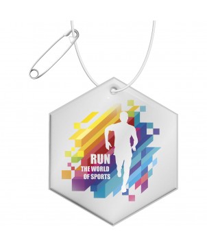 Printécom - Objets et Supports Publicitaires - Attache hexagonale légère RFX™ H-12 en PVC réfléchissant | PRINTECOM