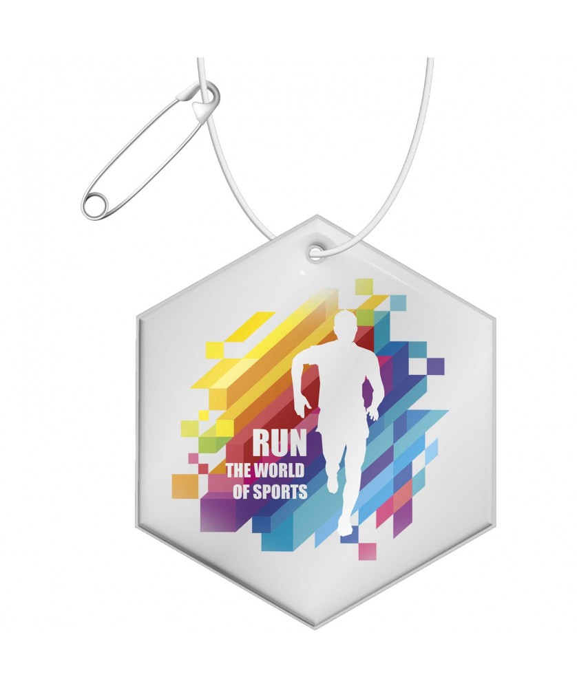 Printécom - Objets et Supports Publicitaires - Attache hexagonale légère RFX™ H-12 en PVC réfléchissant | PRINTECOM