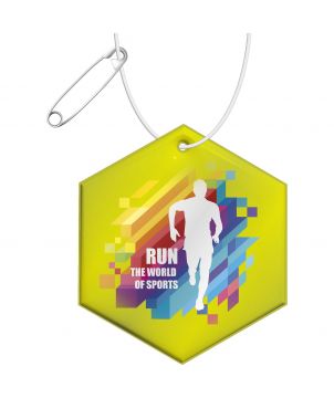 Attache réfléchissante légère hexagonale en PVC personnalisée RFX H-12 Printécom - Objets et Supports Publicitaires publicitaire