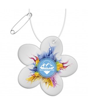 Attache légère en forme de fleur RFX™ H-13 en PVC réfléchissant Printécom - Objets et Supports Publicitaires publicitaire