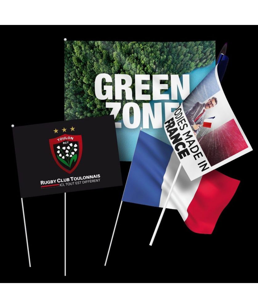 Drapeau en polyester personnalisé Made in France Printécom - Objets et Supports Publicitaires publicitaire