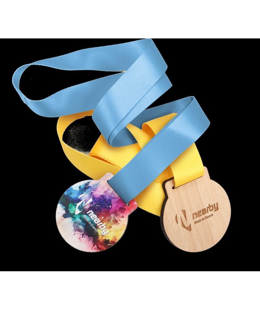 Médaille bois - 60mm personnalisée Made in France Printécom - Objets et Supports Publicitaires publicitaire