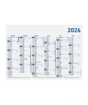 Calendrier bancaire 6 mois...