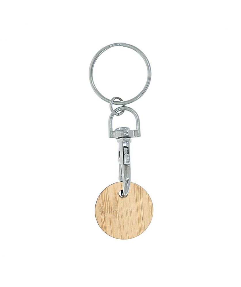 Jeton bambou avec porte cles personnalisé Made in France Printécom - Objets et Supports Publicitaires publicitaire