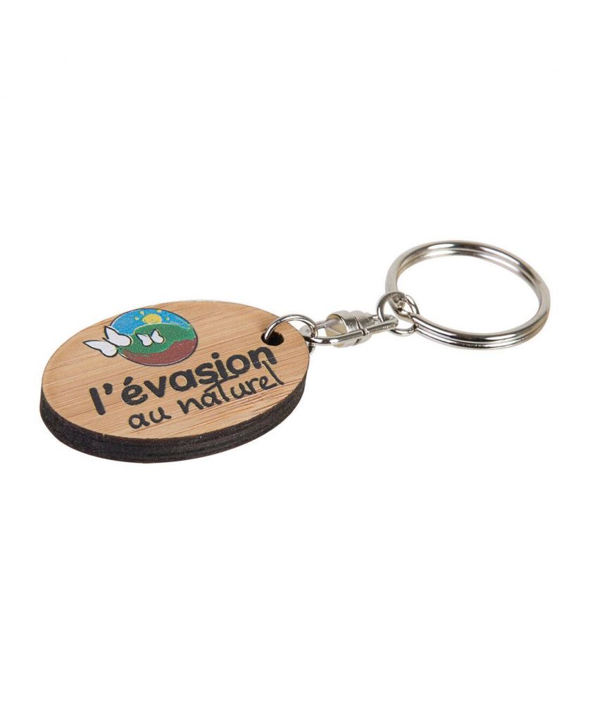 Porte cles bambou personnalisé Made in France Printécom - Objets et Supports Publicitaires publicitaire
