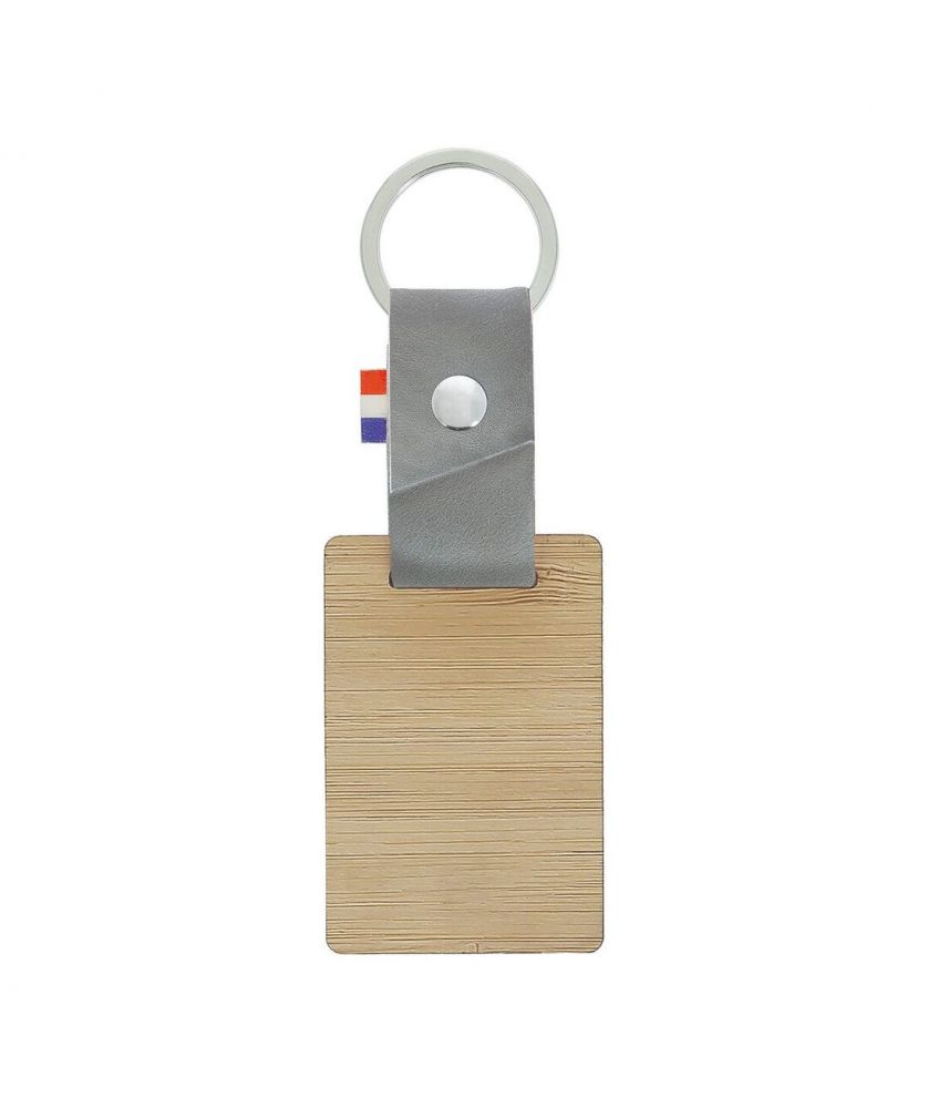 Porte cles vegetal bambou personnalisé Made in France Printécom - Objets et Supports Publicitaires publicitaire