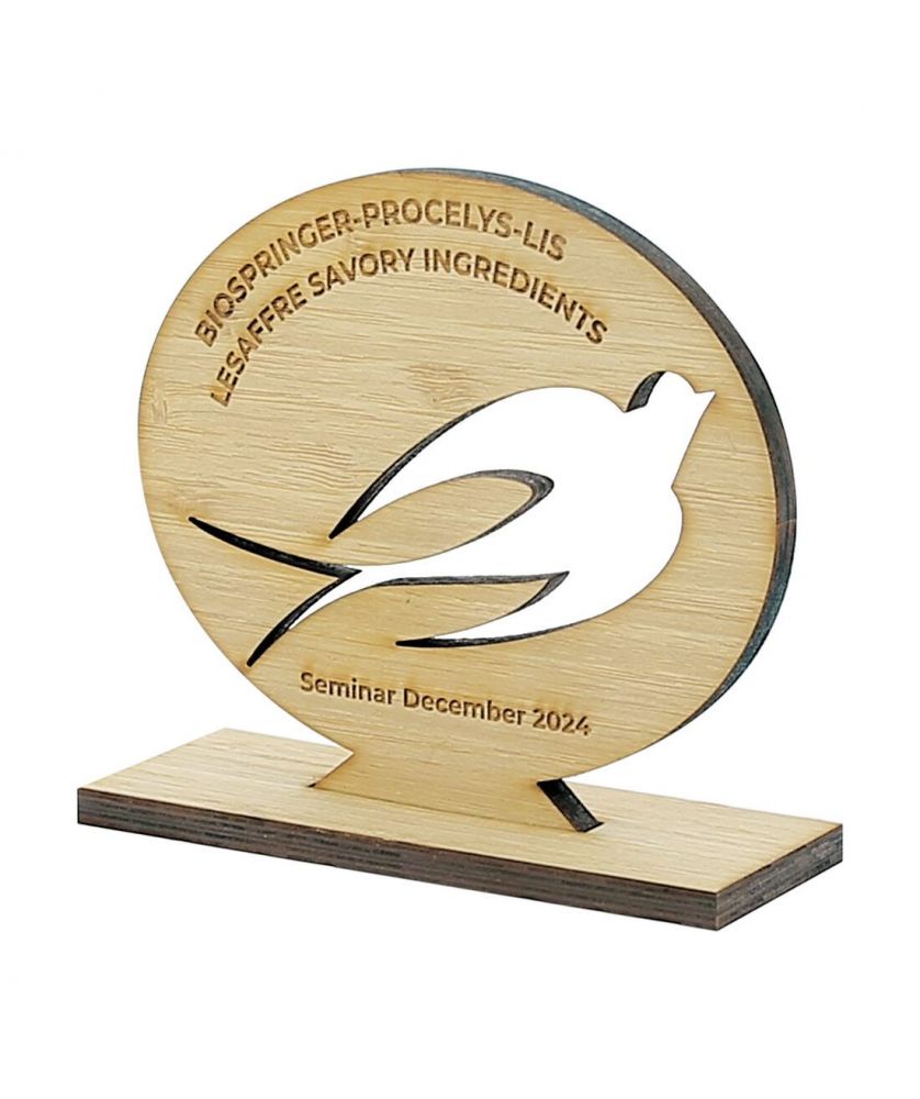 Trophee bambou l8 x h10 cm personnalisé Made in France Printécom - Objets et Supports Publicitaires publicitaire