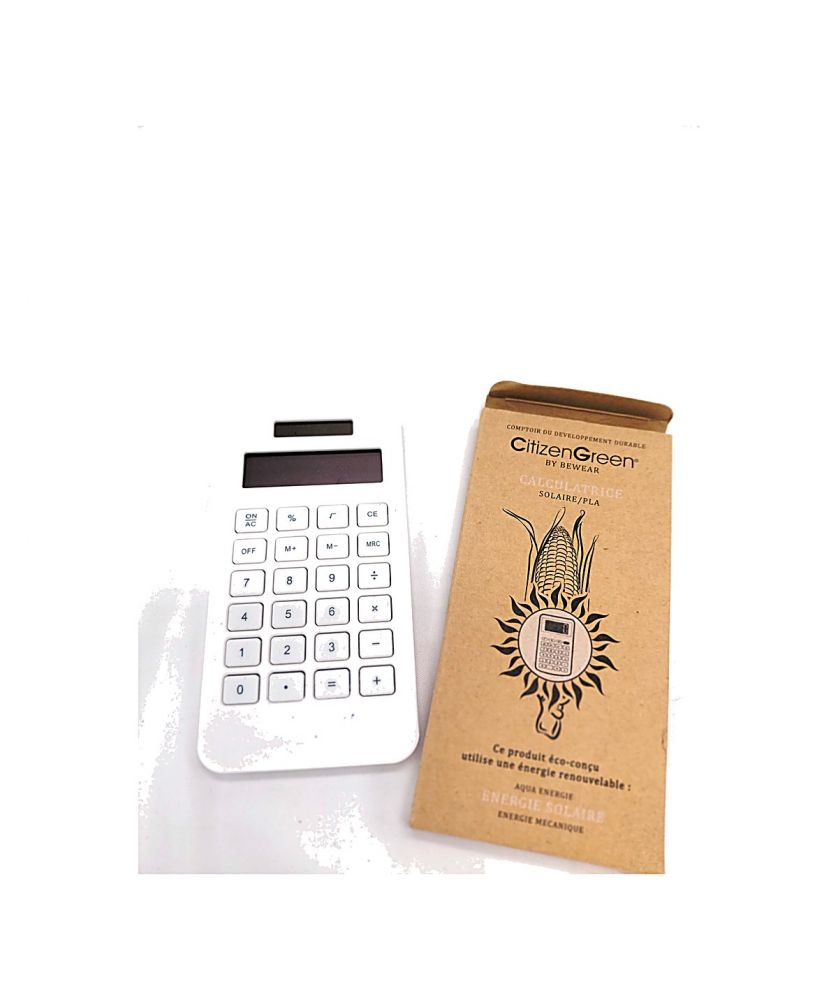 Calculatrice de bureau solaire upcyclée personnalisée Goodies upcyclés publicitaire