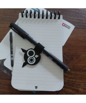 Bloc-notes effaçable personnalisé A6 WhyNote® réutilisable Goodies upcyclés publicitaire